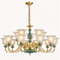 European Retro Pure Brass Macaron Chandelier