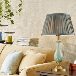 Ceramics American Pure Brass Table Lamp with Fabric Shade