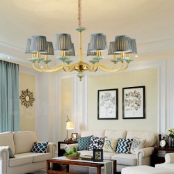 Luxurious European Pure Brass Chandelier with Glass Shade