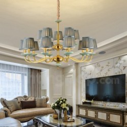 Luxurious European Pure Brass Chandelier with Glass Shade