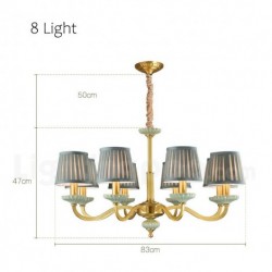 Luxurious European Pure Brass Chandelier with Glass Shade