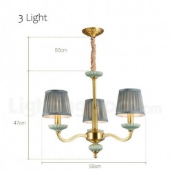 Luxurious European Pure Brass Chandelier with Glass Shade