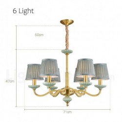 Luxurious European Pure Brass Chandelier with Glass Shade