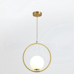 Nordic Modern Contemporary Pure Brass 1 Light Mini Chandelier