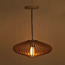 1 Light Lantern Vintage Wooden Chandelier Industrial Wind Loft Coffee Wood Linear Pendant Lighting