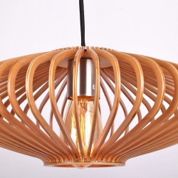 1 Light Lantern Vintage Wooden Chandelier Industrial Wind Loft Coffee Wood Linear Pendant Lighting