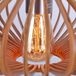1 Light Lantern Vintage Wooden Chandelier Industrial Wind Loft Coffee Wood Linear Pendant Lighting