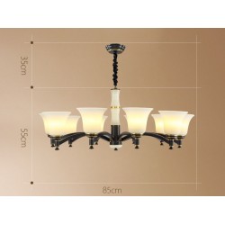 European Luxurious Pure Brass Chandelier with Glass Shade