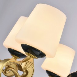 Pure Brass American Chandelier with Fabric Shade