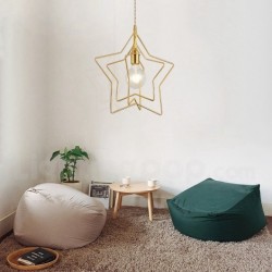 Pure Brass Gold Hollow Star Modern Personality Pendant Lights