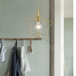 Pure Brass Gold Hollow Star Modern Personality Pendant Lights