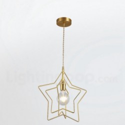 Pure Brass Gold Hollow Star Modern Personality Pendant Lights