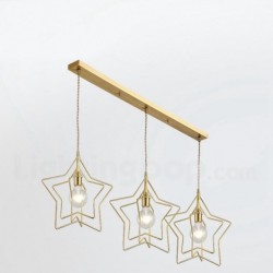 Pure Brass Gold Hollow Star Modern Personality Pendant Lights