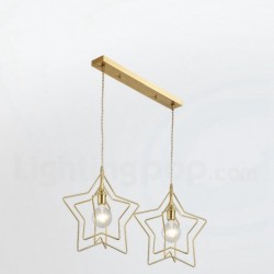 Pure Brass Gold Hollow Star Modern Personality Pendant Lights