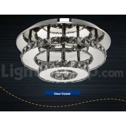 Dimmable Modern Round Crystal Flush Mounted Ceiling Lights with Remote Control