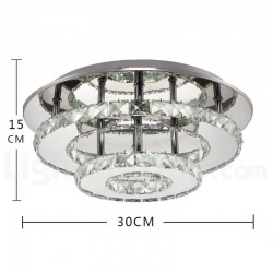 Dimmable Modern Round Crystal Flush Mounted Ceiling Lights with Remote Control