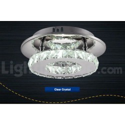 Dimmable Modern Round Crystal Flush Mounted Ceiling Lights with Remote Control