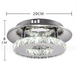 Dimmable Modern Round Crystal Flush Mounted Ceiling Lights with Remote Control