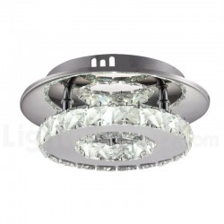 Dimmable Modern Round Crystal Flush Mounted Ceiling Lights with Remote Control