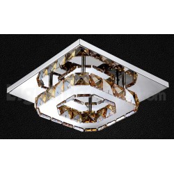 Dimmable Modern Square Crystal Flush Mounted Ceiling Lights with Remote Control