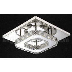 Dimmable Modern Square Crystal Flush Mounted Ceiling Lights with Remote Control