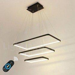 Dimmable Modern LED Three Rectangles Pendant Light with Remote Control