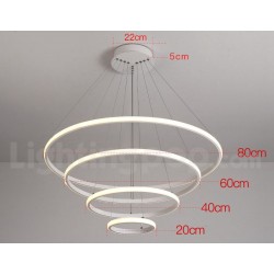 Modern Dimmable Outside LED Light the Circles Rings Pendant Light with Remote Control