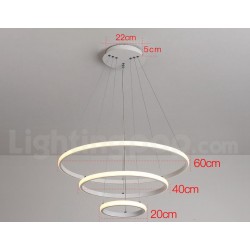 Modern Dimmable Outside LED Light the Circles Rings Pendant Light with Remote Control