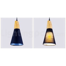 Wood Modern 1 Light / 3 Lights Pendant Lights with Fabric Shade for Room