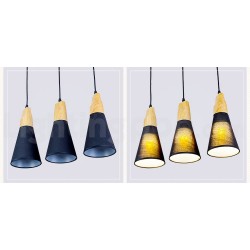 Wood Modern 1 Light / 3 Lights Pendant Lights with Fabric Shade for Room