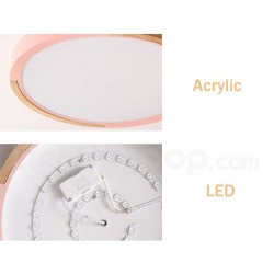 Ultra-thin Multi Colour Round Wood Ceiling Lamp Solid Wood Acrylic Shade LED Ceiling Lamp Nordic Style