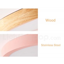Ultra-thin Multi Colour Round Wood Ceiling Lamp Solid Wood Acrylic Shade LED Ceiling Lamp Nordic Style