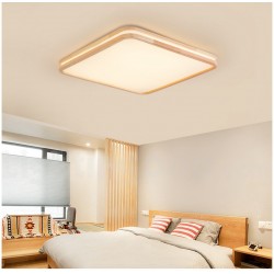 Ultra-thin Round/ Square/ Rectangle Wood Ceiling Lamp Solid Wood Acrylic Shade LED Ceiling Lamp Nordic Style