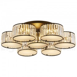 Modern Minimalist Crystal Flush Ceiling Light Living Room Dining Room Round Luxury Light