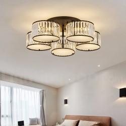 Modern Minimalist Crystal Flush Ceiling Light Living Room Dining Room Round Luxury Light