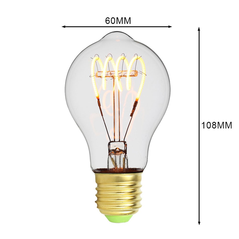 Zoomdo Ampoule Edison E27, Ampoule E27 Vintage Globe Lampe Filament Rétro  Ampoules G80 40W 220V Blanc Chaud (4 Pack)