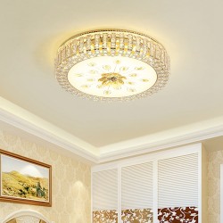 Round Crystal LED Absorb Dome Light Living Room LED Ceiling Lamp Diameter 80CM Contains 15 LED Bulbs