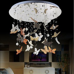 Crystal Lamp LED Circular Living Room Butterfly Crystal Lamp