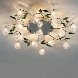 Green Crystal Ceiling Lamp Round Air living Room Lights Bedroom lamp lamp Iron Restaurant