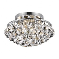 Modern 4 - Light Flush Mount Lights with Crystal Drops in Round