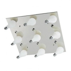 Modern Flush Mount with 9 Lights in Square (G4 Bulb Base)