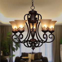 Max 60W Vintage / Country / Island Painting Metal Chandeliers / Flush Mount Living Room / Bedroom / Dining Room / Kids Room / Hallway