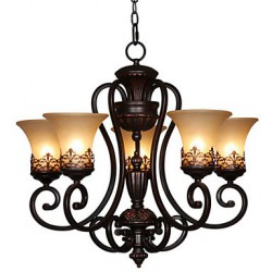 Max 60W Vintage / Country / Island Painting Metal Chandeliers / Flush Mount Living Room / Bedroom / Dining Room / Kids Room / Hallway