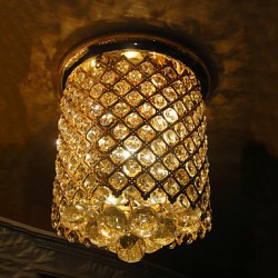 60W Crystal Modern Flush Mount Gold Finished in Spiral Shape