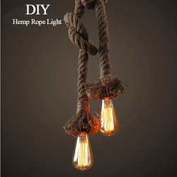 1 Light DIY Art Hemp Rope Light Creative Hemp Rope Droplight Long 150CM Send 1 Bulb