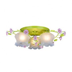 Creative Lamp Lamp Warm Garden Restaurant Rose Three Simple Bedroom Ceiling Lamps