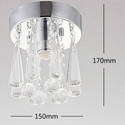 1-Light LED Semi Flush Mount in Crystal
