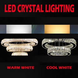 Crystal LED Chandelier Lights Lighting Modern Single Rings D50CM K9 Large Crystal Indoor Ceiling Light Fixtures