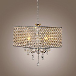 Max 60W Modern/Contemporary / Drum Crystal Painting Metal Chandeliers Living Room / Bedroom / Dining Room