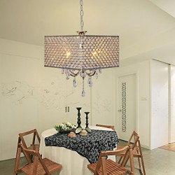 Max 60W Modern/Contemporary / Drum Crystal Painting Metal Chandeliers Living Room / Bedroom / Dining Room